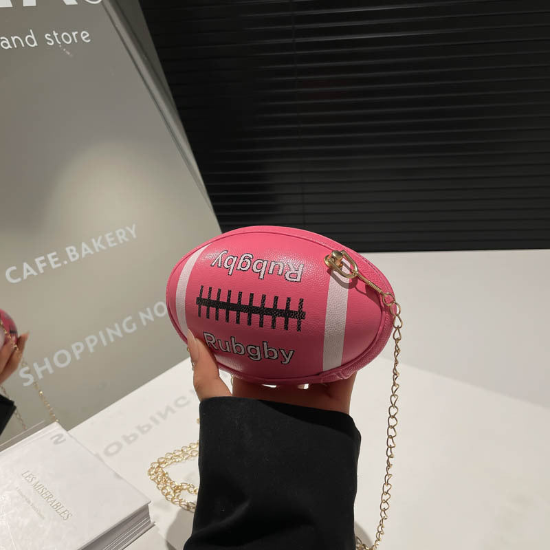 Novelty Rugby Ball Crossbody Bag