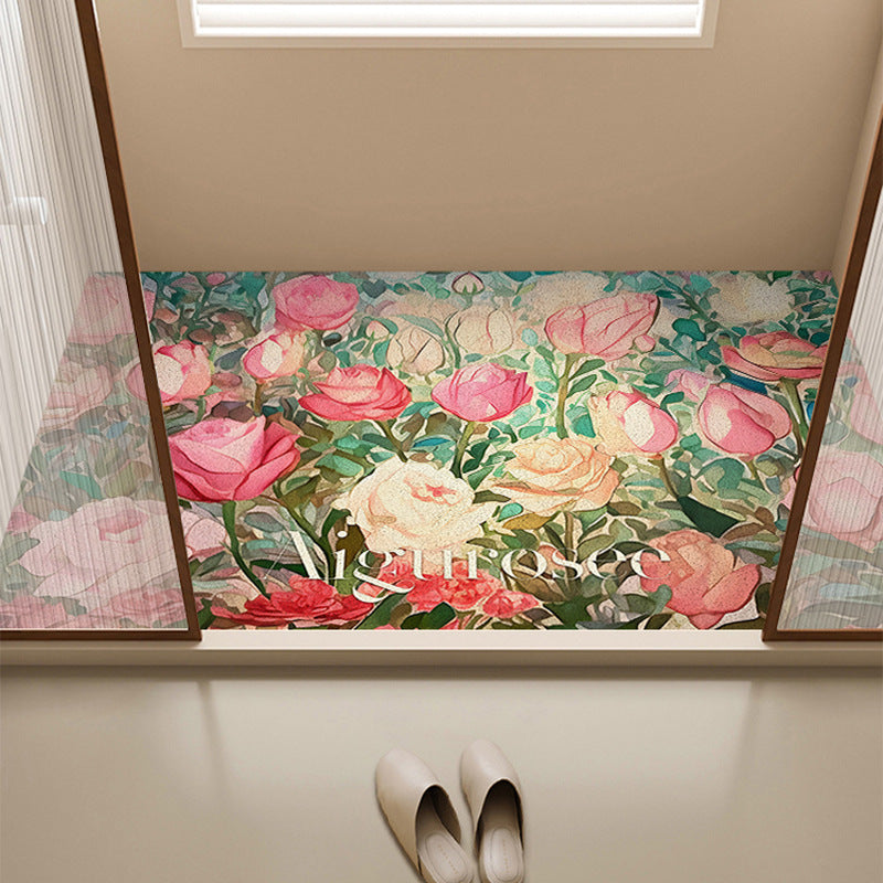 Cozy Floral-Themed Doormat