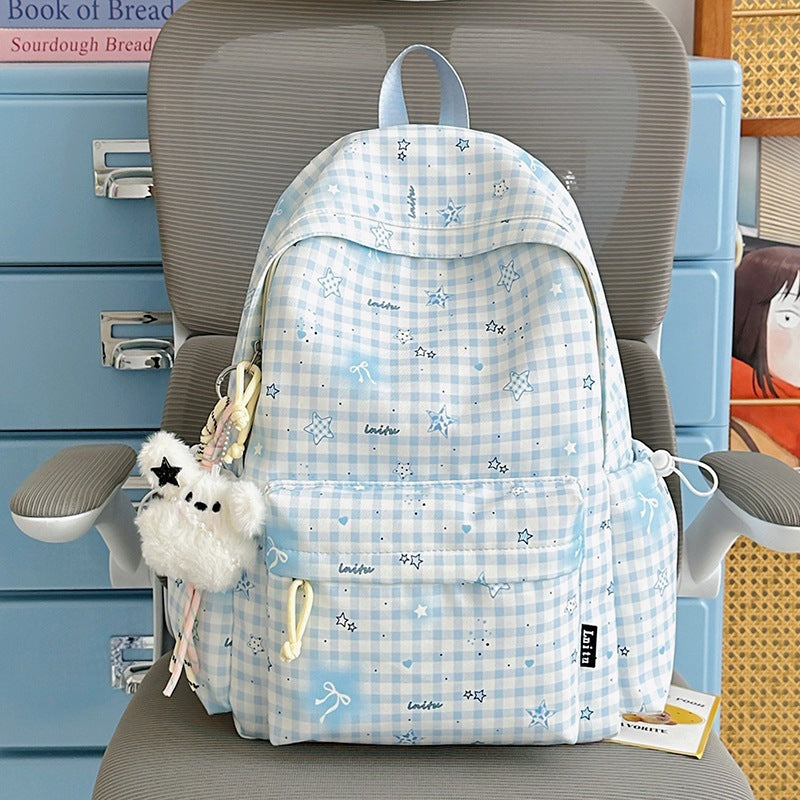 Stylish Checkered Print Backpack Kalsten