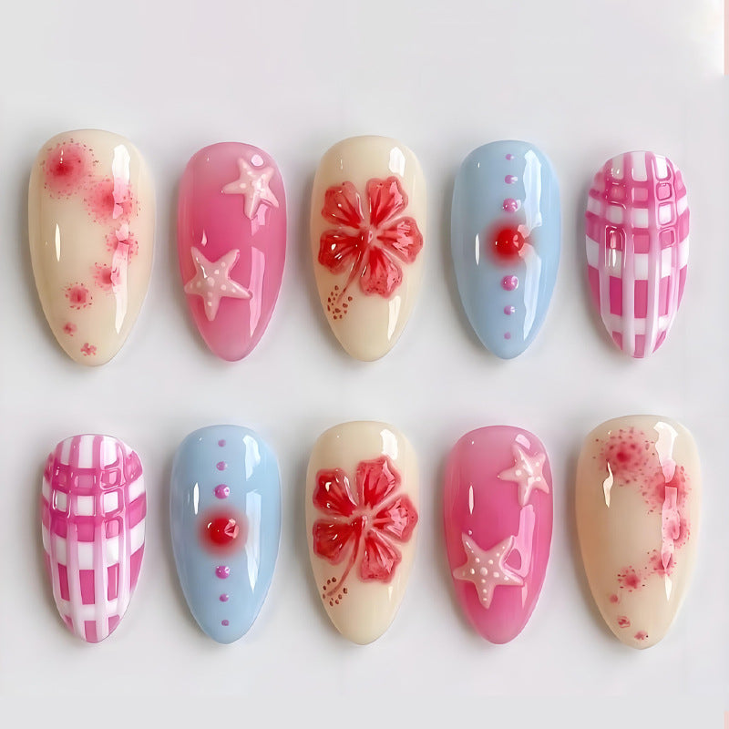 Creative flower and star design artificial nail set Kalsten