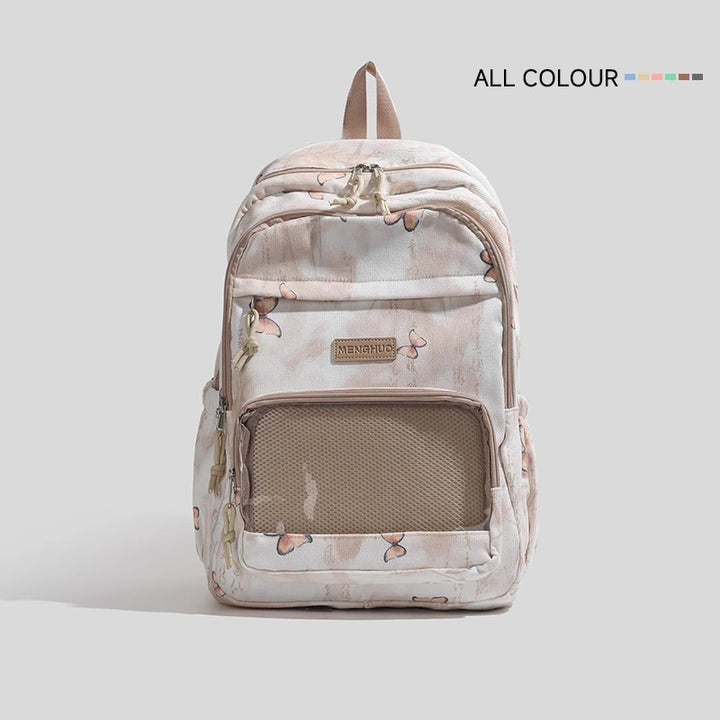 Butterfly-Printed Multi-Compartment Backpack Kalsten