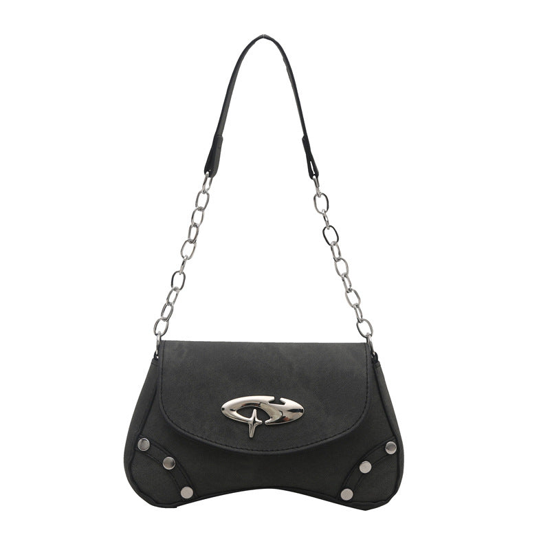 Chain-Detail Shoulder Handbag