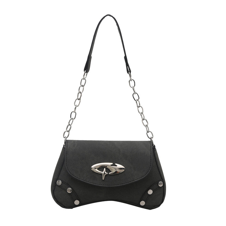Chain-Detail Shoulder Handbag