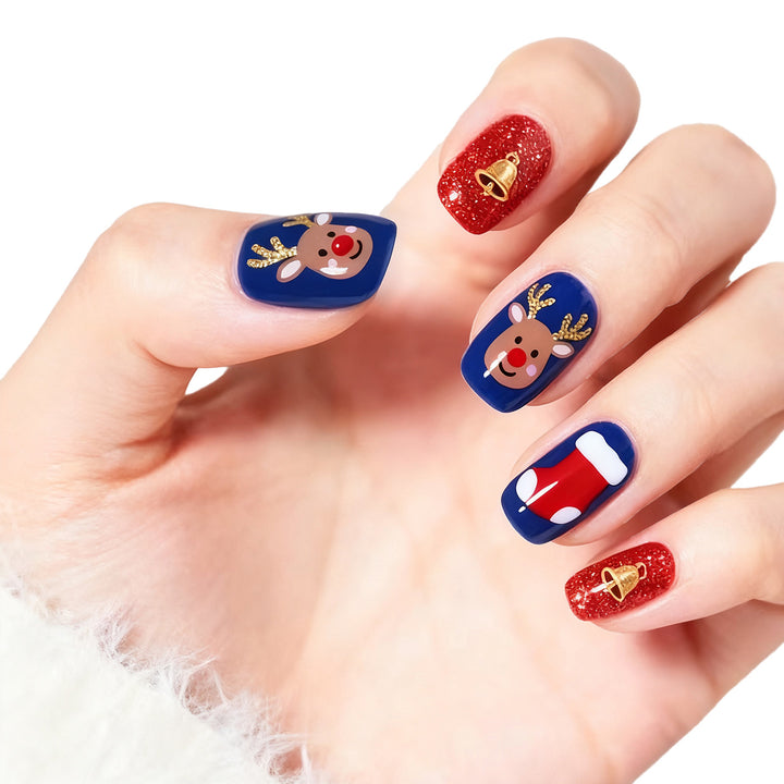 Festive artificial nails with Christmas motifs Kalsten