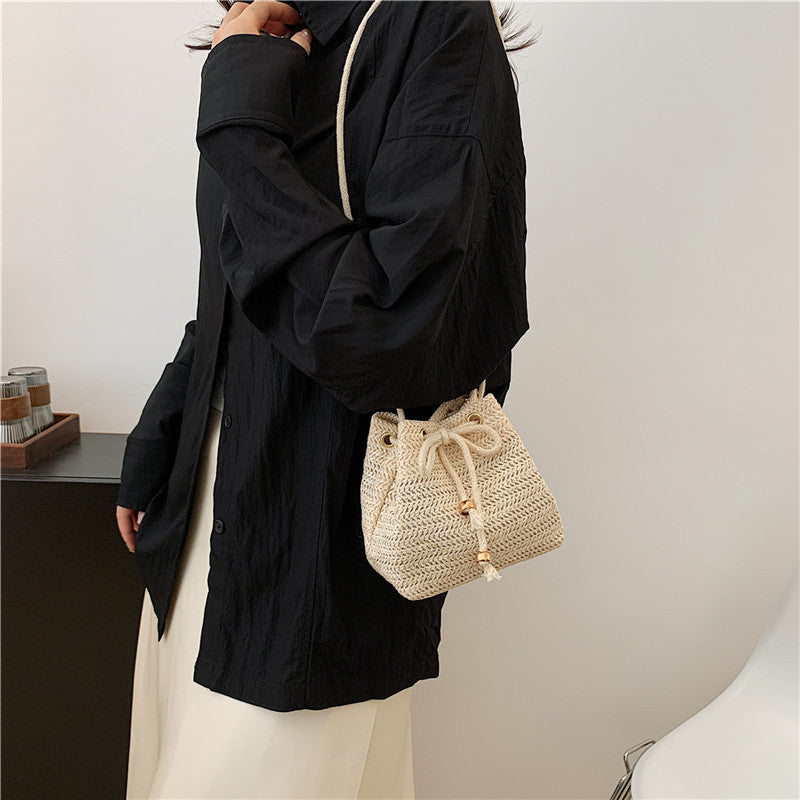 Bohemian-Inspired Woven Mini Drawstring Bag Kalsten