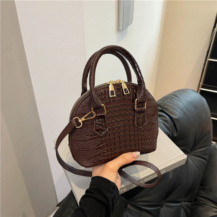 Crocodile-Embossed Mini Satchel Bag Kalsten