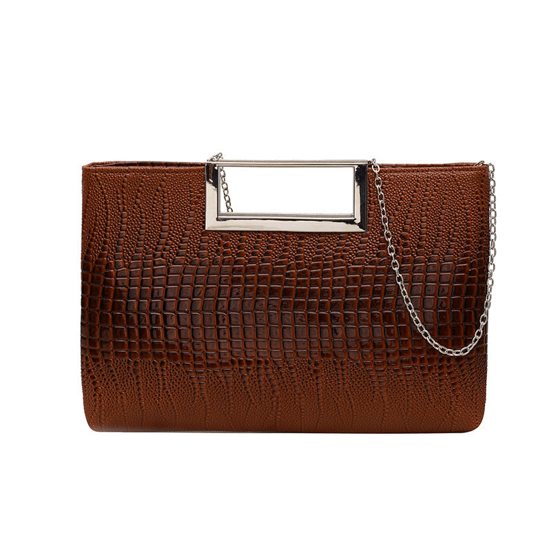 Elegant Croc-Embossed Evening Clutch
