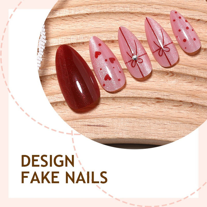 Artificial Nail Set with Romantic Motifs Kalsten