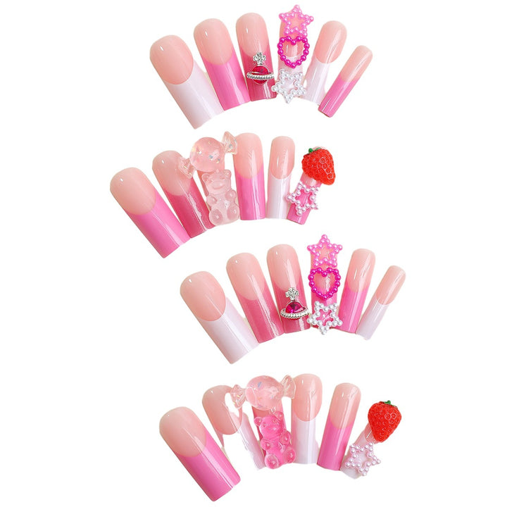 Elegant Artificial Nails Set with Decorative Elements Kalsten