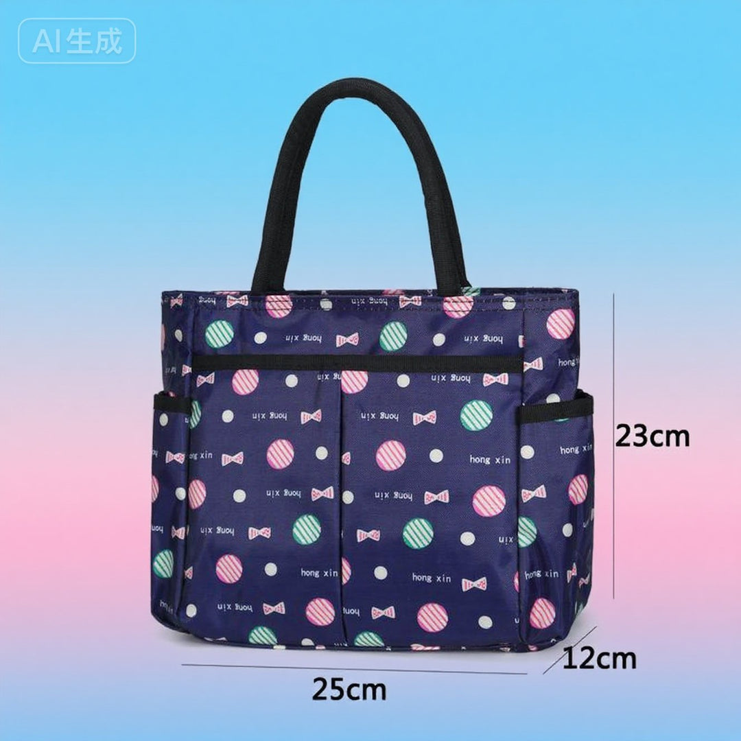 Floral Print Multi-Pocket Tote Bag Kalsten
