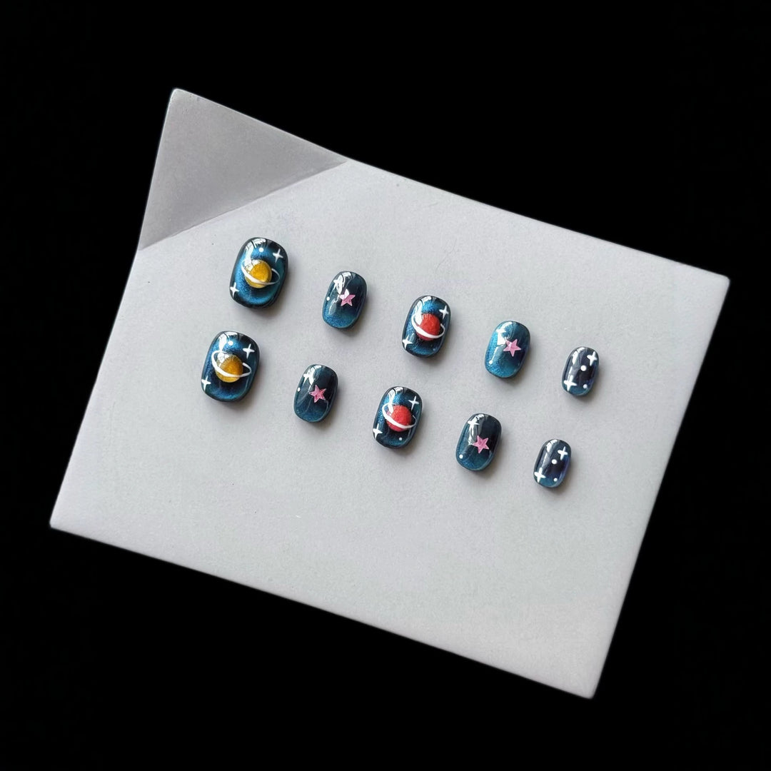 Celestial-Themed Press-On Nail Art Set