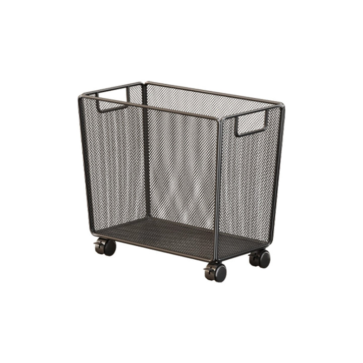 Rectangular Metal Mesh Storage Basket with Built-In Side Handles and Ventilated Panels
