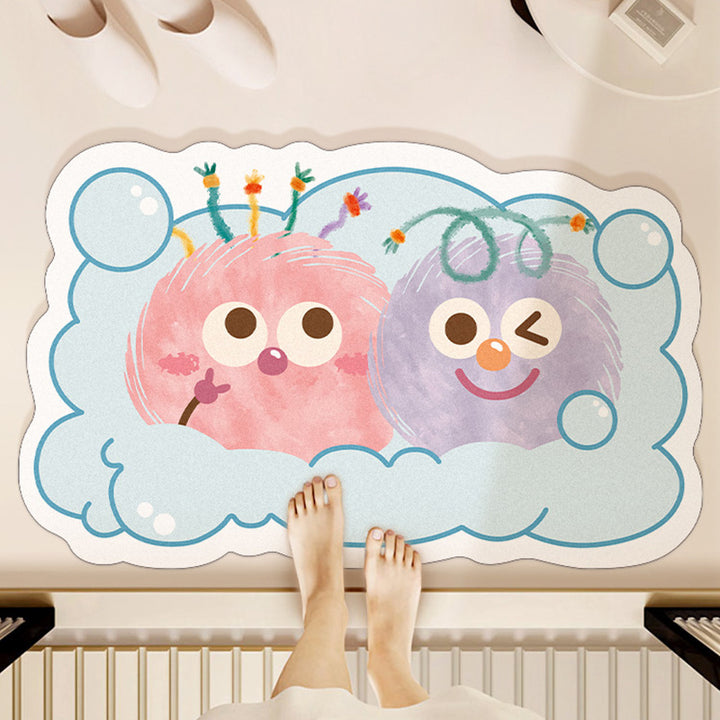 Whimsical Cartoon-Themed Bath Mat Kalsten