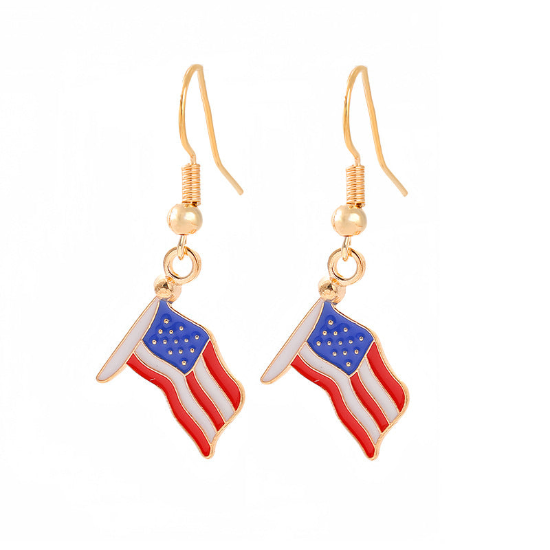Women nan enamel horseshoe earrings with star motif and fishhook closure Kalsten