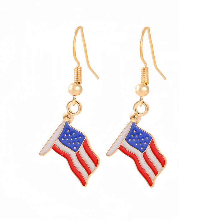 Women nan enamel horseshoe earrings with star motif and fishhook closure Kalsten