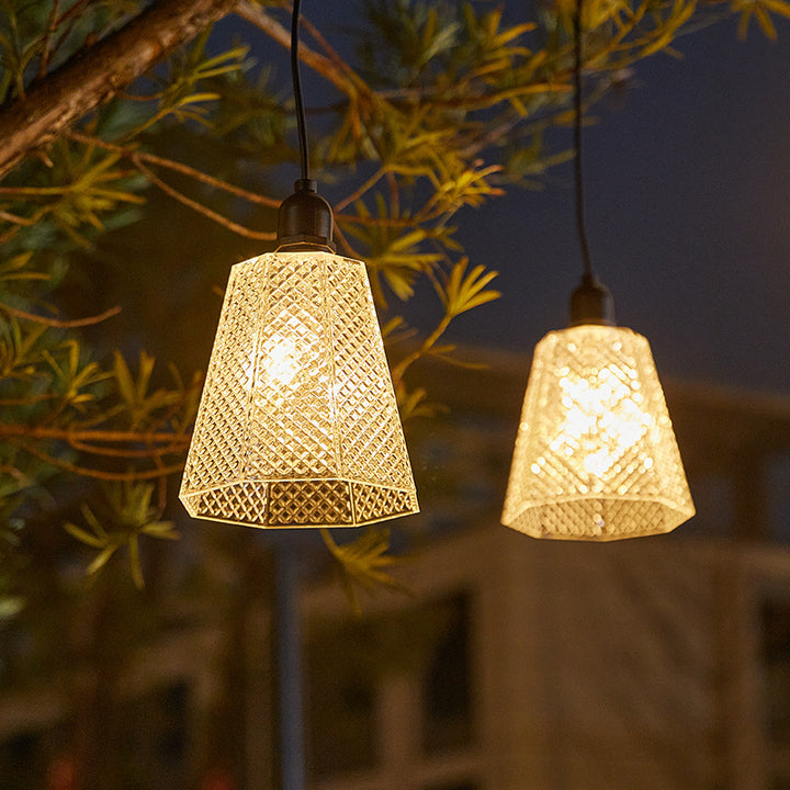 Solar USB Rechargeable Textured Glass Pendant Light Kalsten