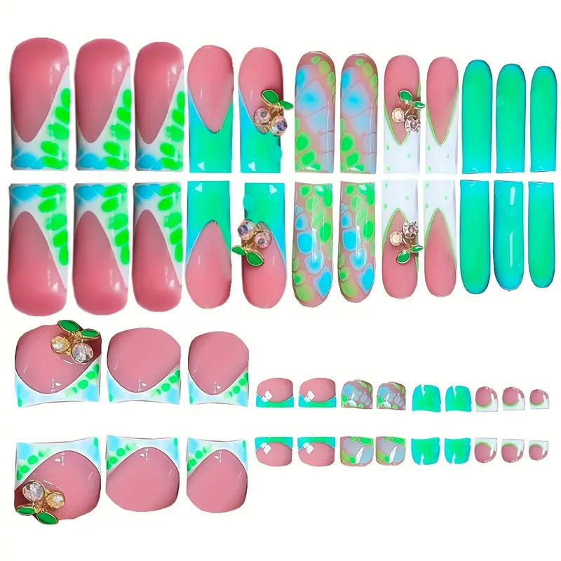 Artistic Floral-Inspired Press-On Nail Set Kalsten