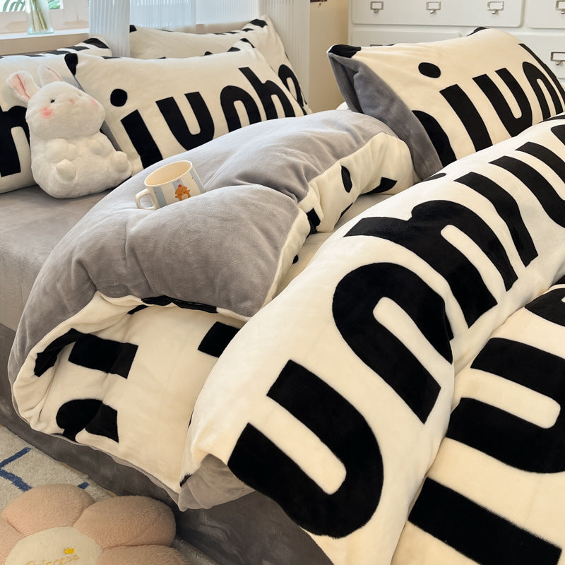Plush Reversible Microfiber Comforter Set With Oversized Bolstered Body Pillow And Geometric Print