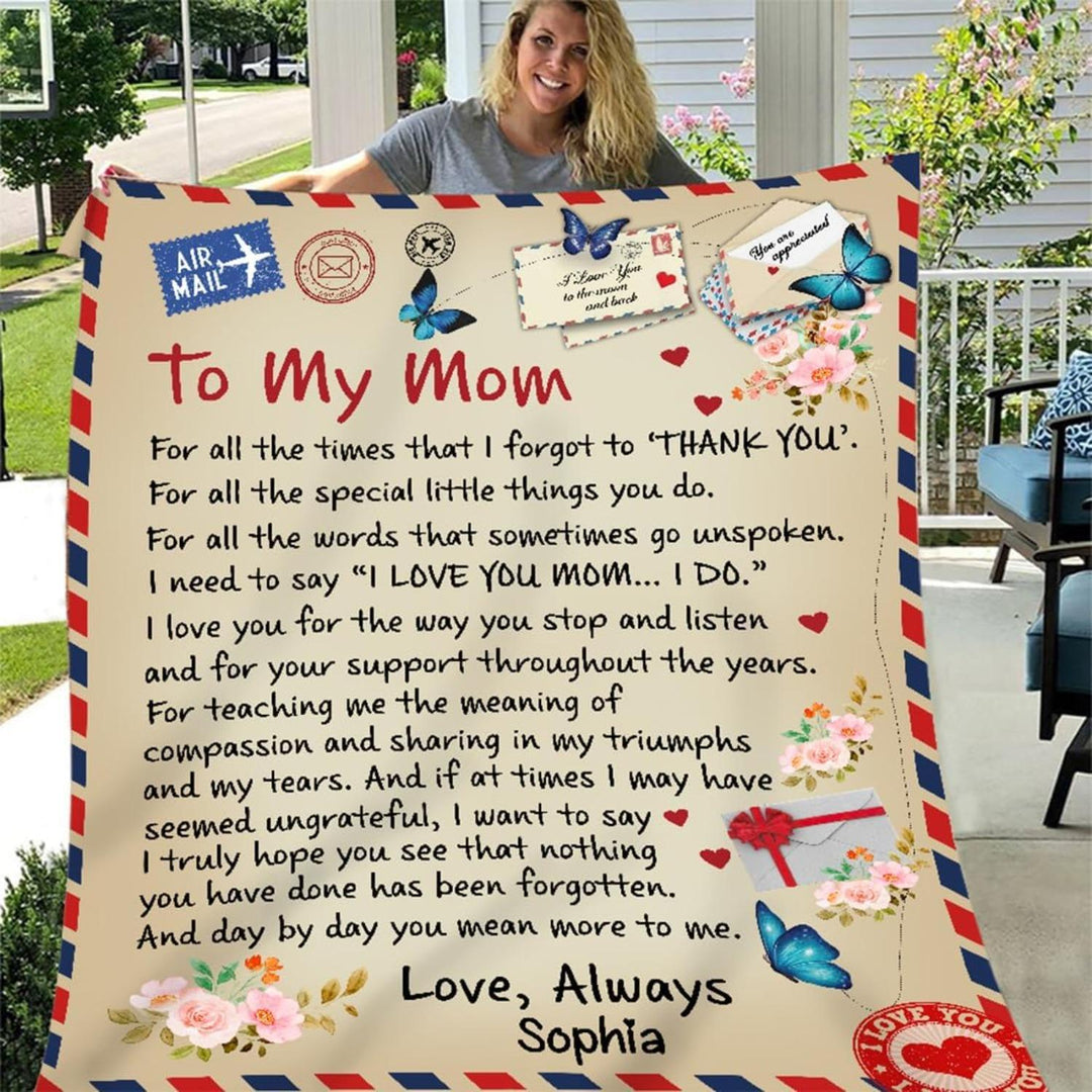 Sentimental Mother'S Day Message Fleece Throw Blanket