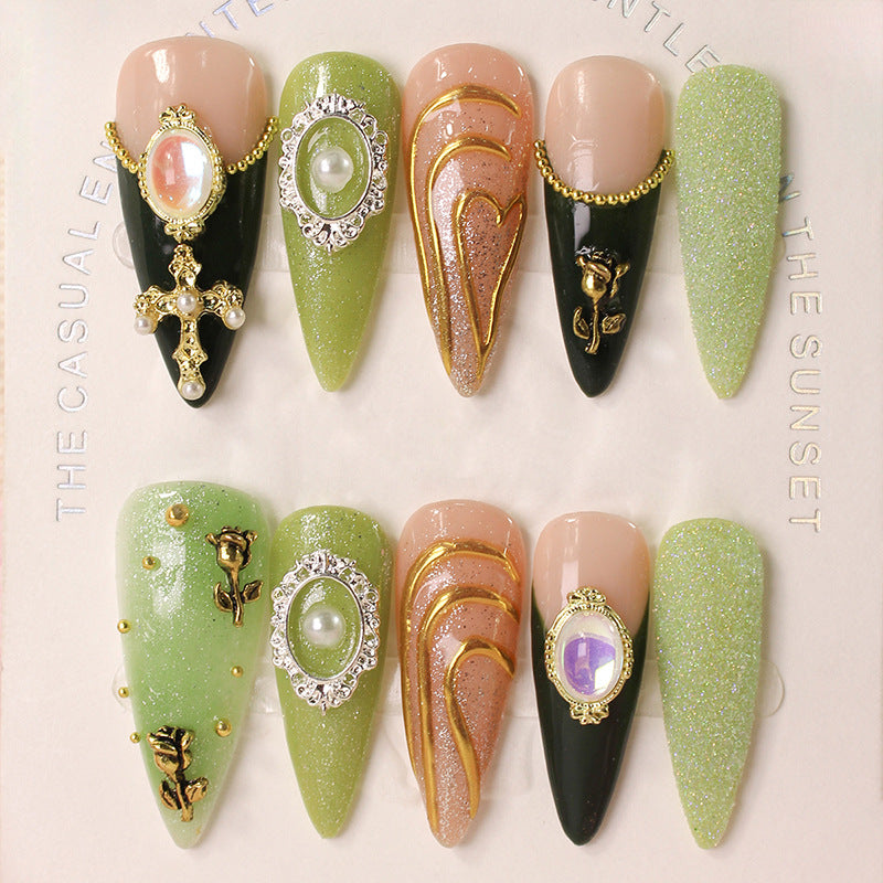Artificial nail set with luxurious decorations Kalsten