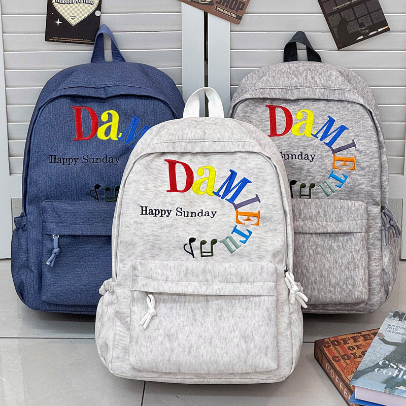Stylish Star-Embellished Corduroy Backpack Kalsten