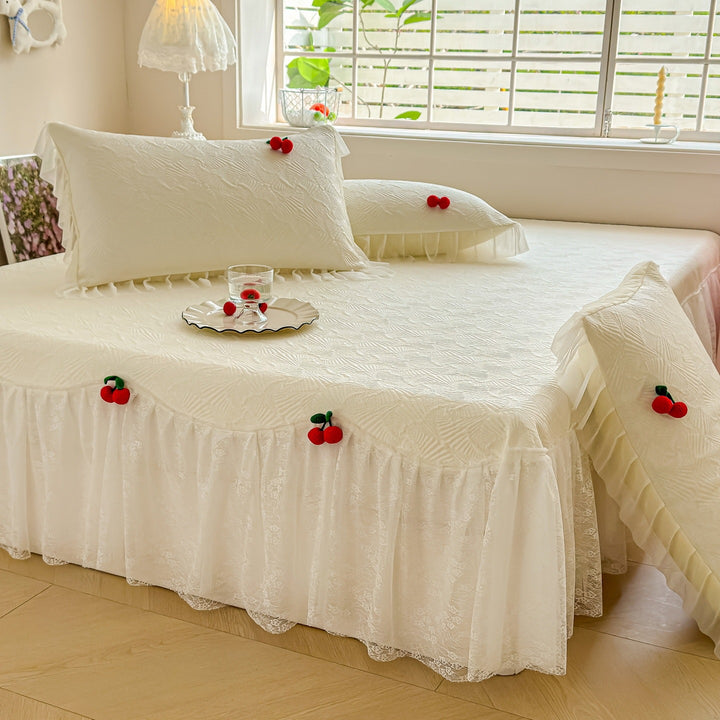 Women's bedspread with playful ruffle design and elegant texture Kalsten
