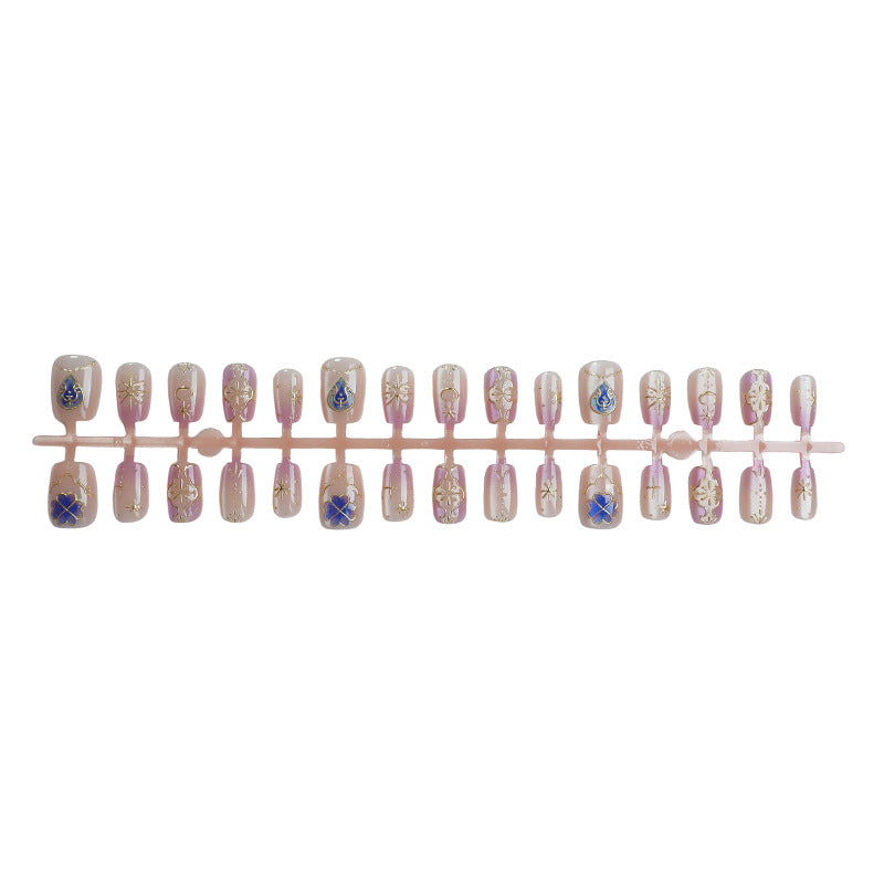 Artistic Floral and Butterfly Press-On Nail Art Set