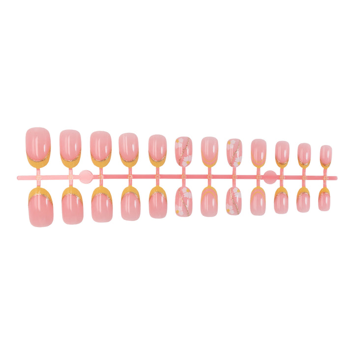 Artificial nail set decorated with elegant flowers and gradient Kalsten