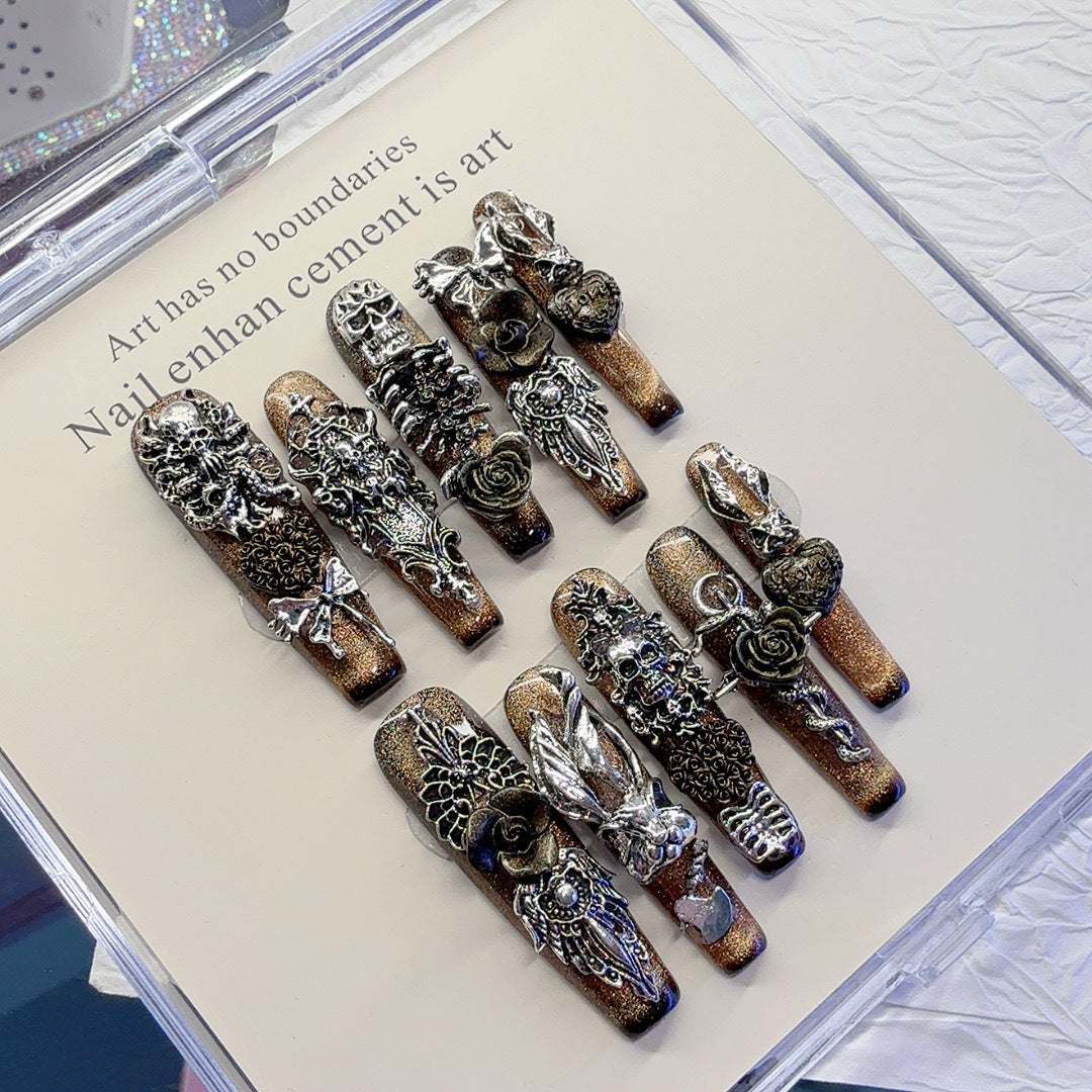Ornate Gothic-Inspired Press-On Nail Art Set