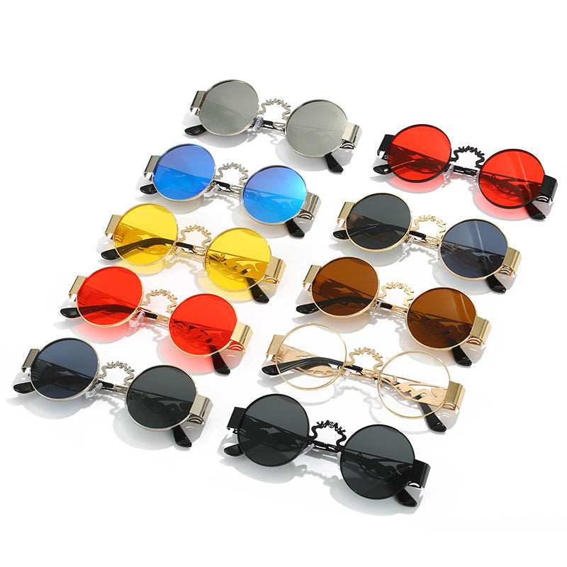 Women's artistic round sunglasses with elegant filigree frame Kalsten