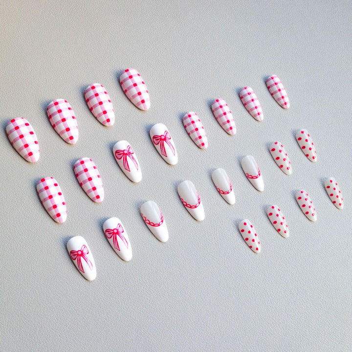 Creative Bow-Embellished Acrylic Nail Art Kit