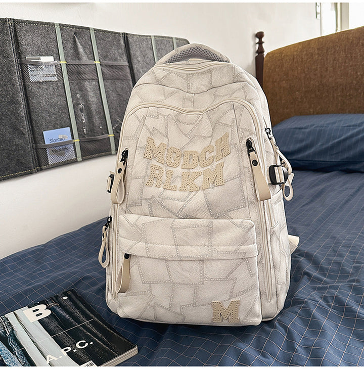 Casual Multi-Compartment Leather School Backpack