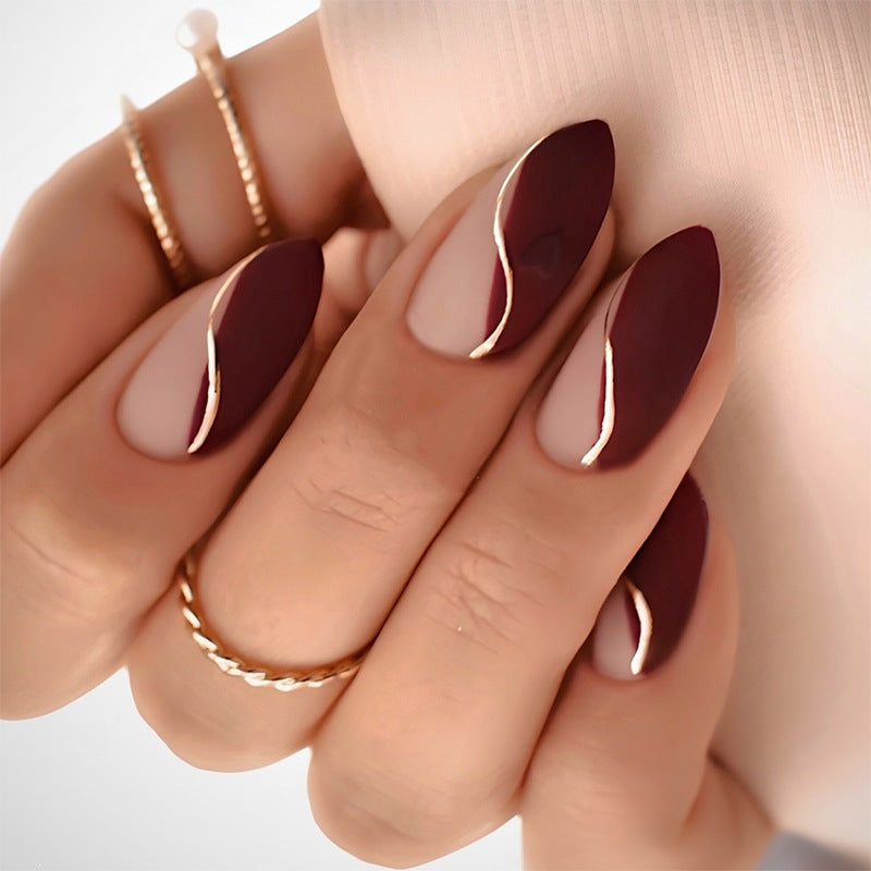 Nail art set with elegant wave patterns Kalsten