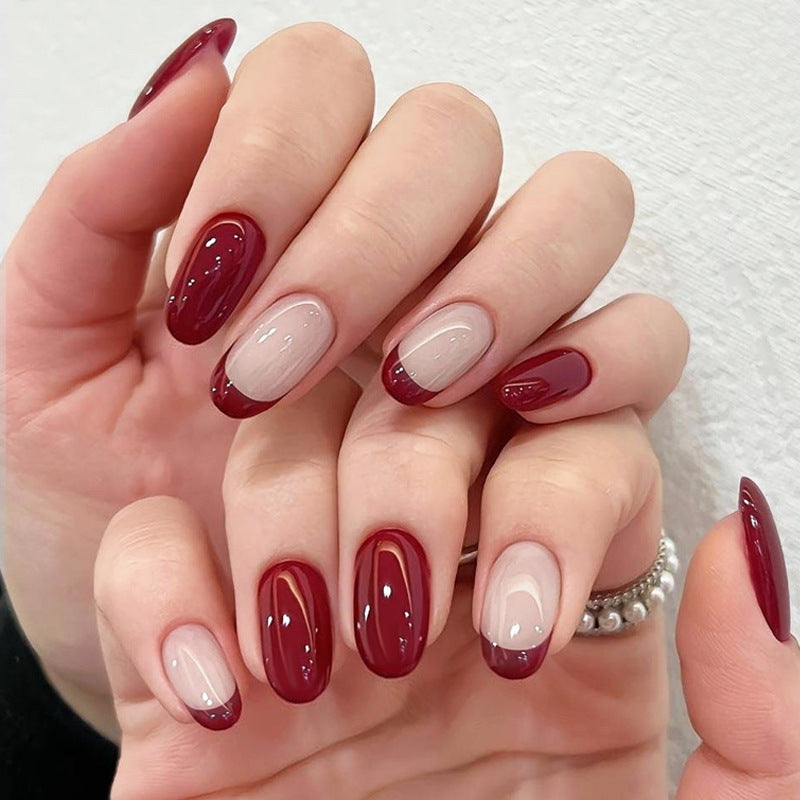 Elegant Dual-Tone Press-On Nail Art Kalsten