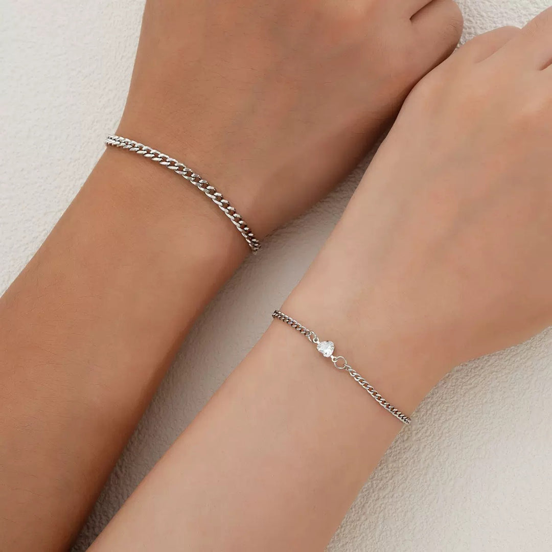 Delicate Braided Silver Chain Bracelet Kalsten