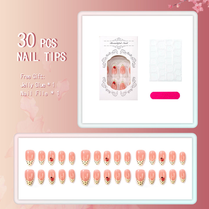 Artistic Ladybug and Polka Dot Press-On Nail Set