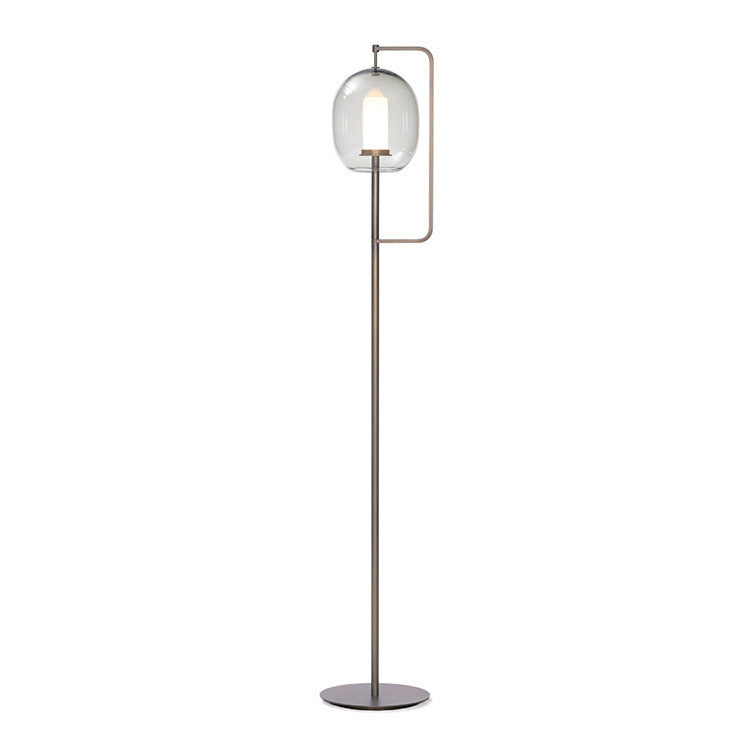 Modern Glass Lantern Floor Lamp