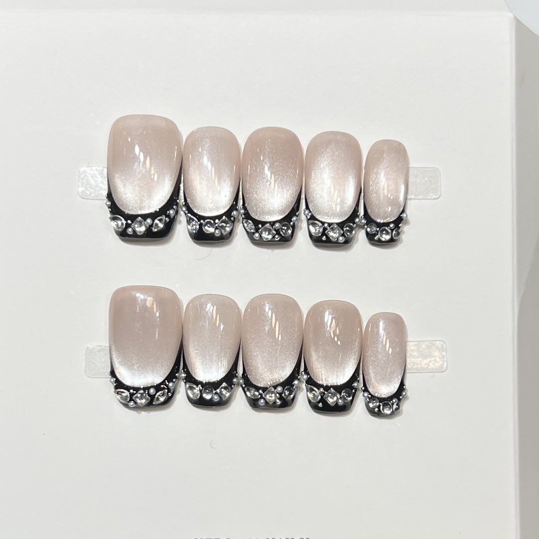 Decorative Rhinestone Tip Press-On Nails Kalsten