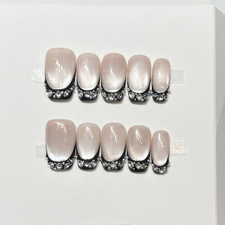 Decorative Rhinestone Tip Press-On Nails Kalsten