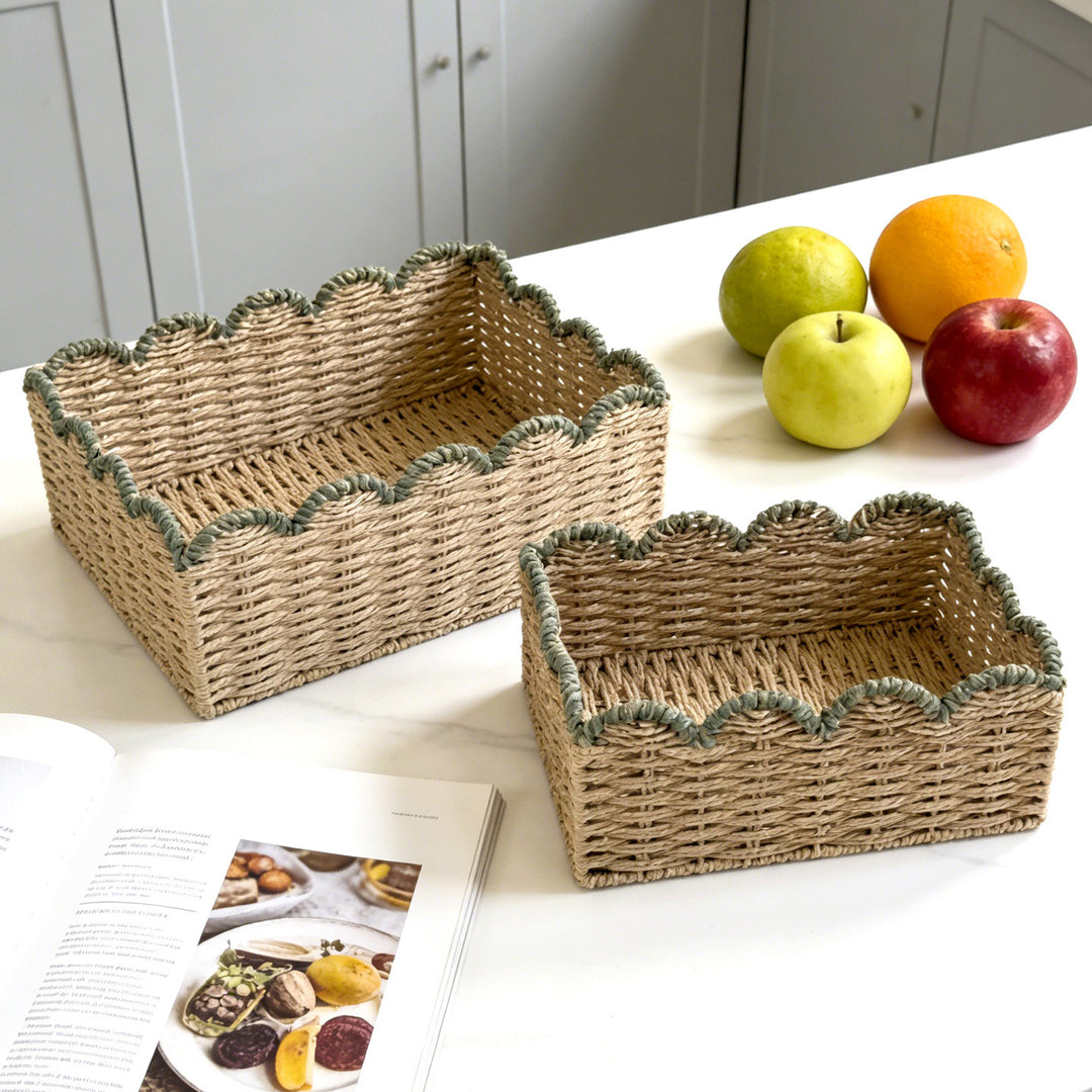 Decorative storage basket with wave edge Kalsten