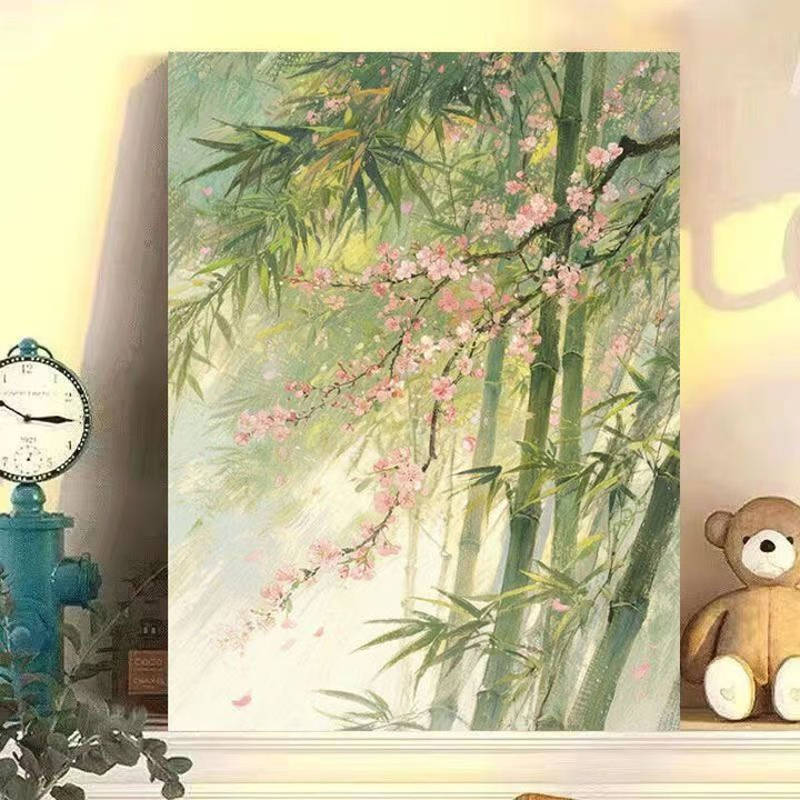 Serene Bamboo and Cherry Blossom Wall Art Kalsten