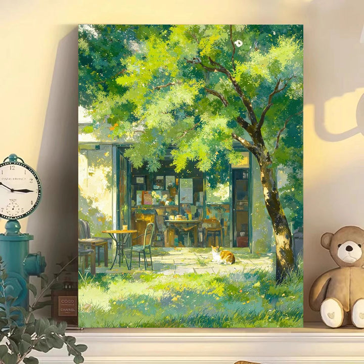 Cozy Café Scene Canvas Artwork Kalsten
