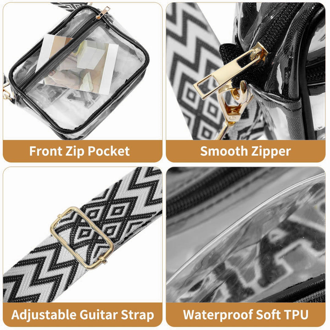 Transparent crossbody bag with stylish Game Day print Kalsten