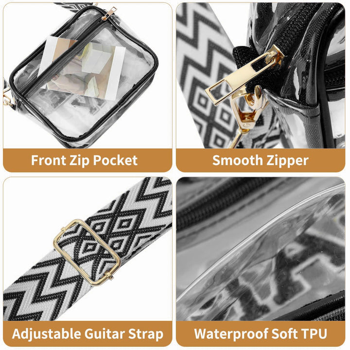 Transparent crossbody bag with stylish Game Day print Kalsten