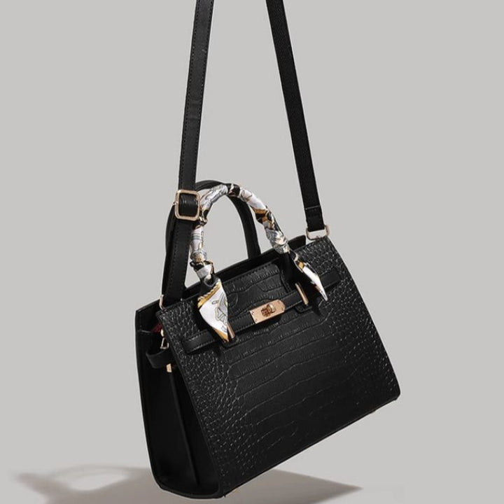 Chic Crocodile-Embossed Handbag Kalsten