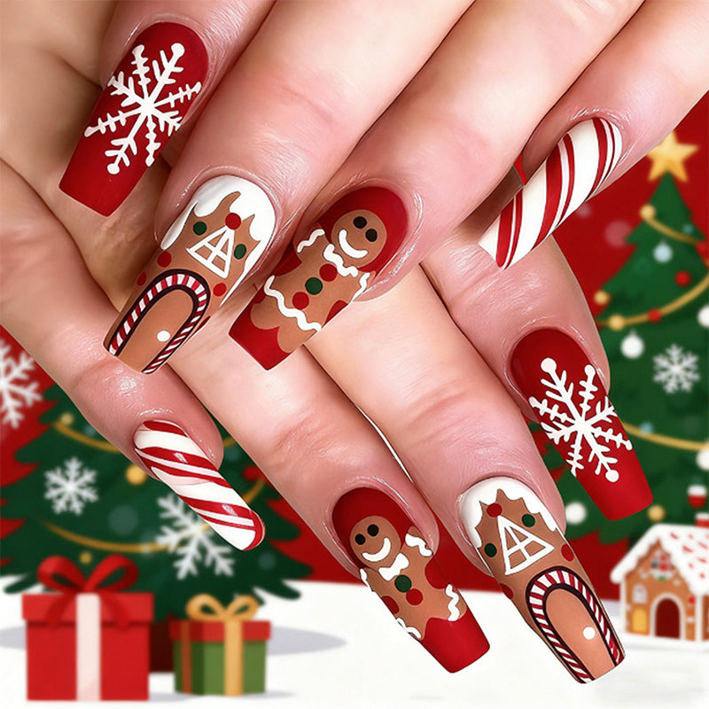 Festive artificial nails with winter motifs Kalsten