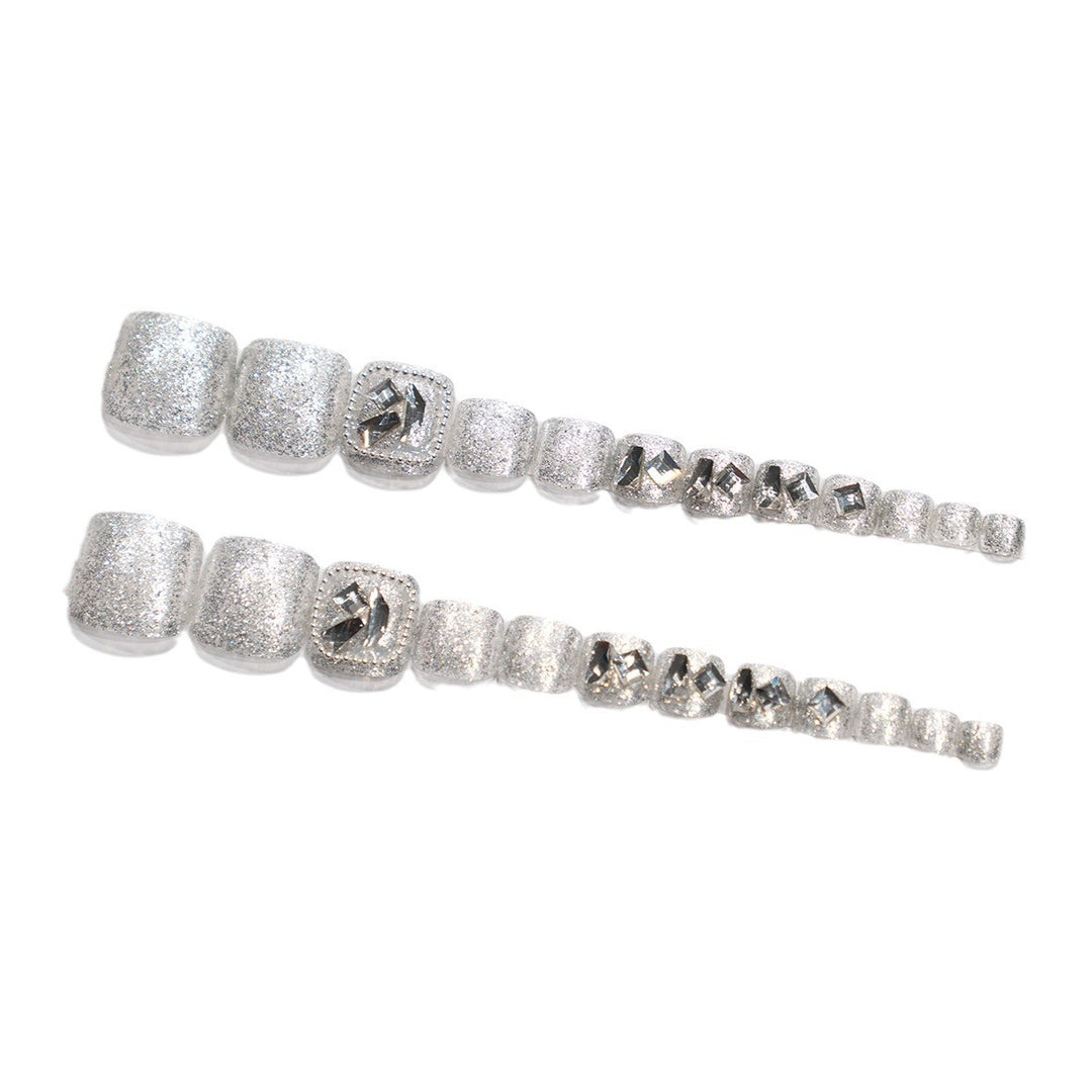 Decorative Rhinestone Press-On Toenails