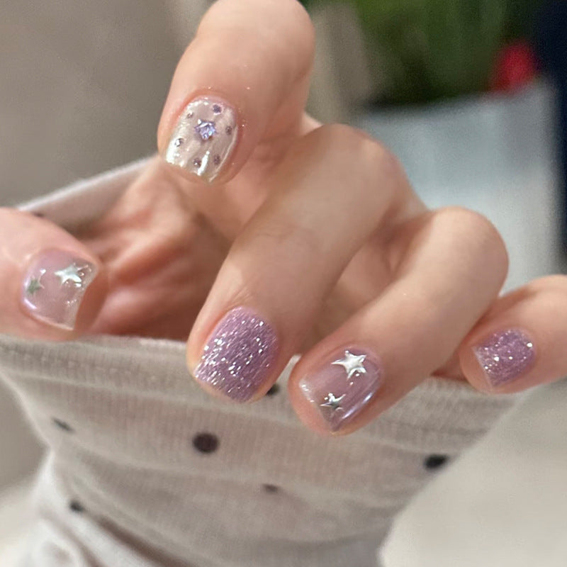 Glittery Star-Embellished Press-On Nails Kalsten