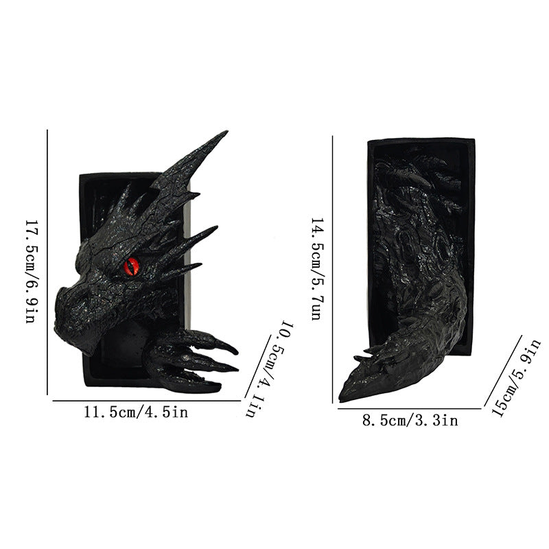 Dragon-Themed Bookend Sculpture