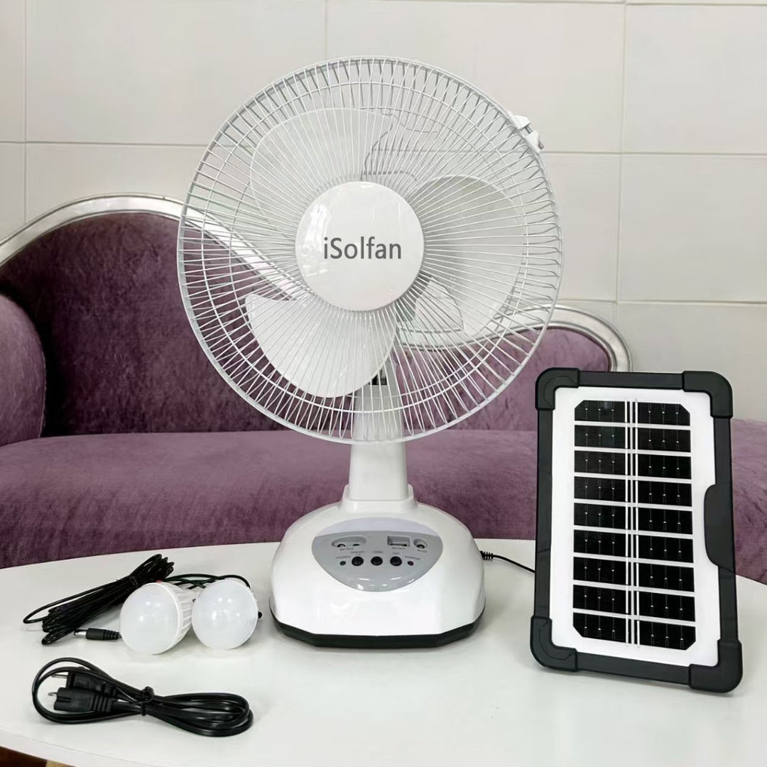 Women's portable solar-powered fan with integrated LED lighting Kalsten